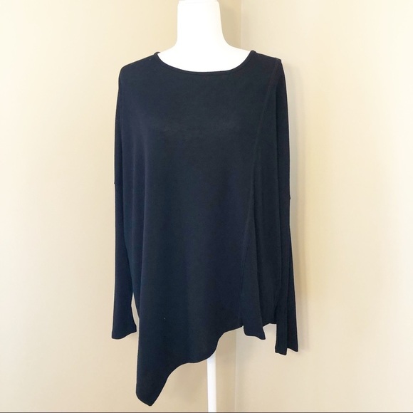 Neiman Marcus Asymmetrical Oversized Black Top - S - Picture 1 of 9